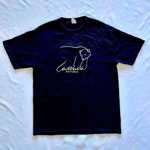 EUC Women’s Large Black Tshirt 100% Cotton Victoria Canada Bear Travel Souvenir